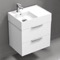 Floating Small Bathroom Vanity, Modern, 24